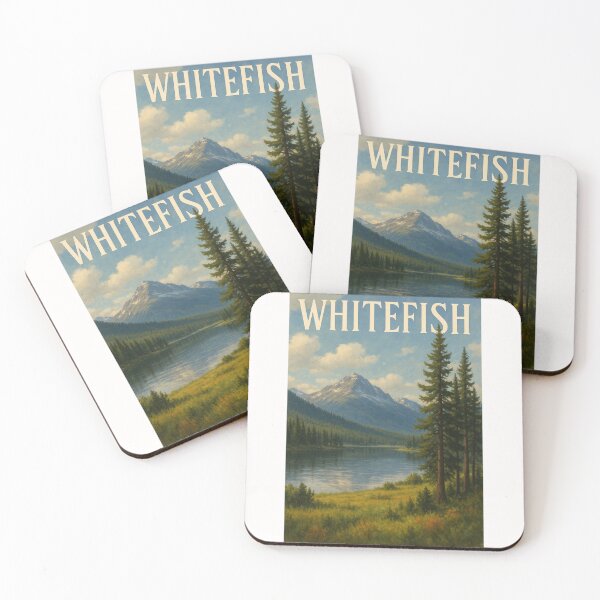 Item preview, Whitefish Montana Lakefront View with Mountains and Pines designed and sold by Places On Earth.