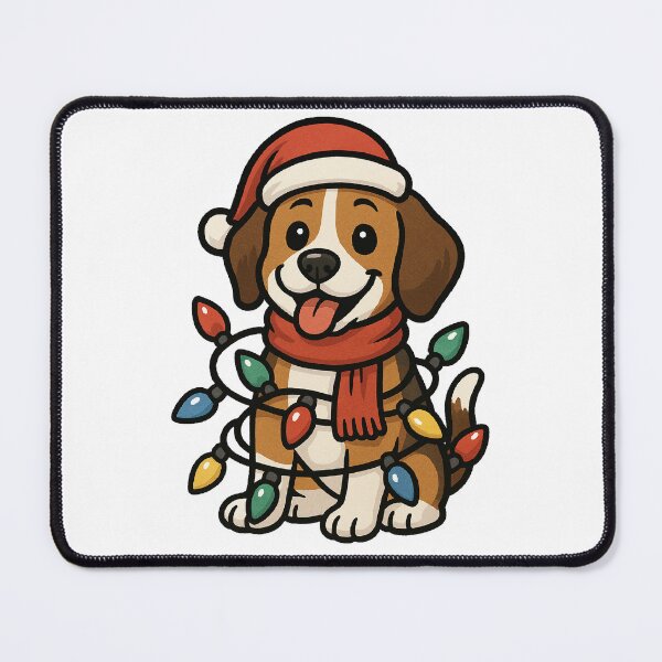 Artikelvorschau, Lustiger Weihnachts-Beagle verheddert sich in Lichterketten | Süßer Weihnachtshund entworfen und verkauft von Shtex.