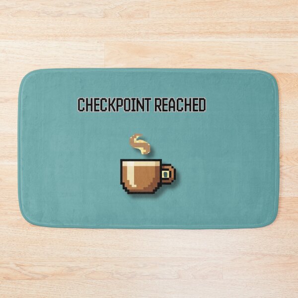 Item preview, Checkpoint Reached – Funny Gamer Coffee Pixel Art Design designed and sold by MadeInNapTime.
