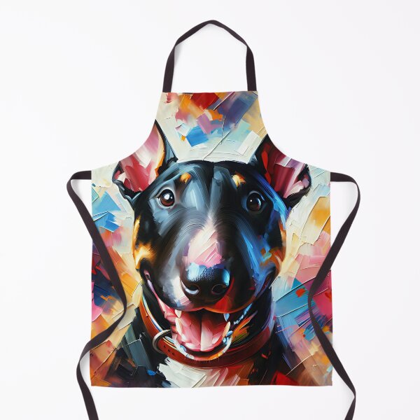 Artikelvorschau, Bullterrier | Zwergbullterrier, schwarz | Acryl-Kunstdruck, Hundeporträt für Hundeliebhaber entworfen und verkauft von Puppy Puzzles Plus.