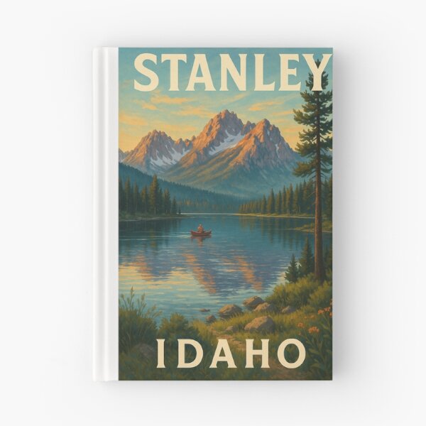 Item preview, Stanley Idaho Alpine Lake Scene with Sawtooth Mountains and Canoe designed and sold by Places On Earth.