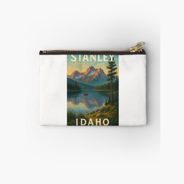Item preview, Stanley Idaho Alpine Lake Scene with Sawtooth Mountains and Canoe designed and sold by Places On Earth.