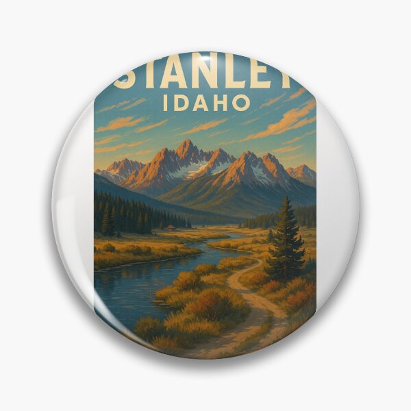 Item preview, Stanley Idaho River Valley with Sawtooth Range and Sunset Sky designed and sold by Places On Earth.