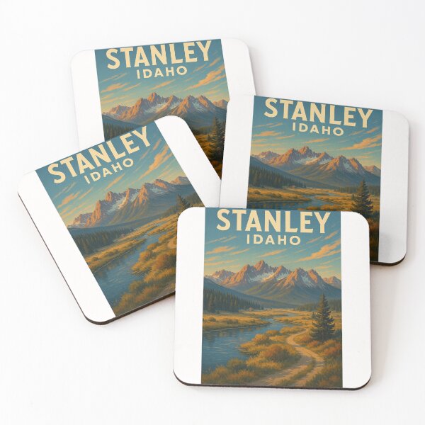 Item preview, Stanley Idaho River Valley with Sawtooth Range and Sunset Sky designed and sold by Places On Earth.