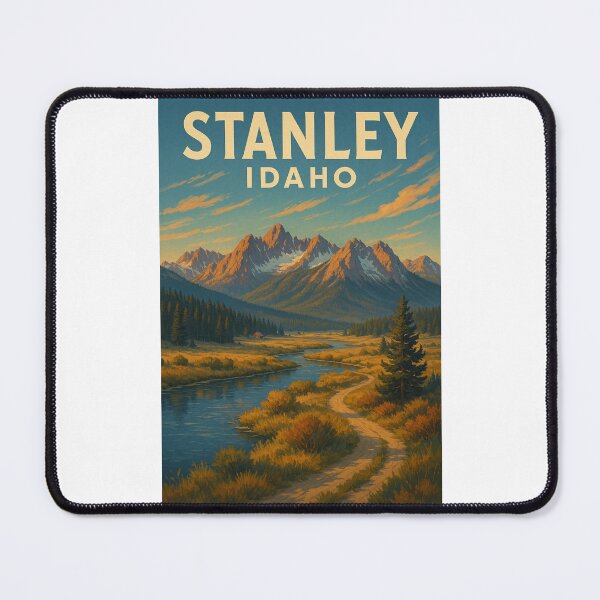 Item preview, Stanley Idaho River Valley with Sawtooth Range and Sunset Sky designed and sold by Places On Earth.
