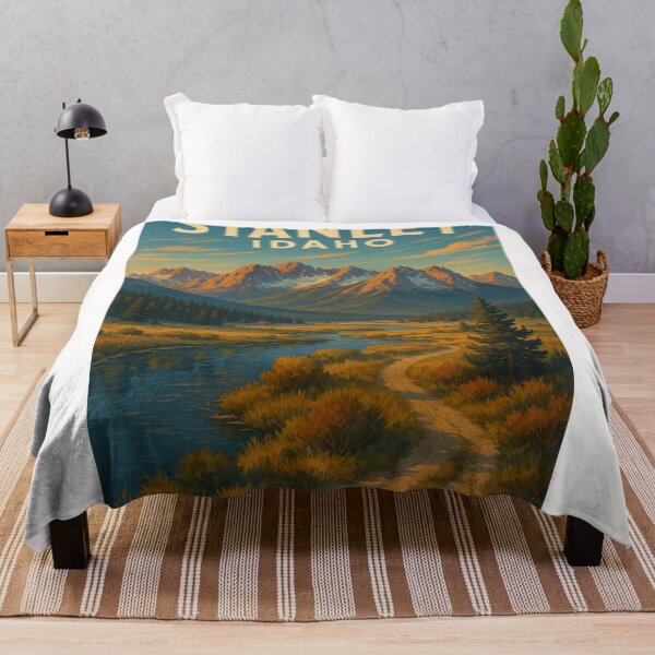 Item preview, Stanley Idaho River Valley with Sawtooth Range and Sunset Sky designed and sold by Places On Earth.