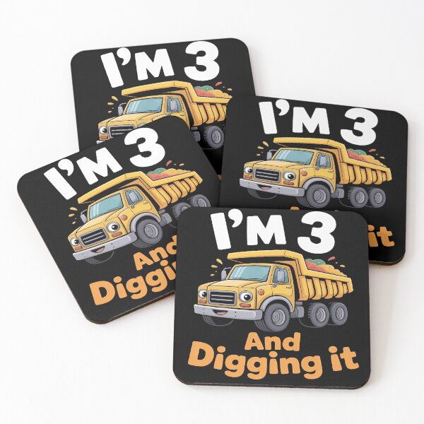 Item preview, Im 3 And Digging It 3rd Birthday Dump Truck Construction Birthday Boy  designed and sold by sky11PP.