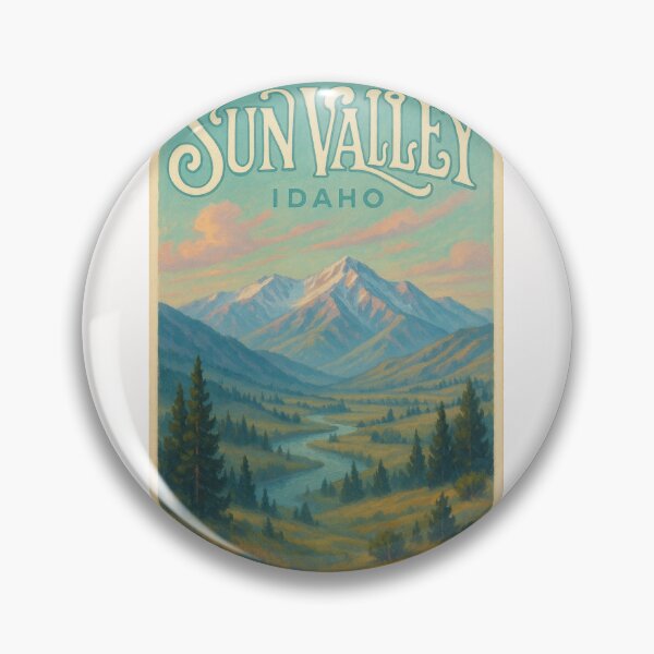 Item preview, Sun Valley Idaho Pastel Sunset Over Mountains and River Valley designed and sold by Places On Earth.