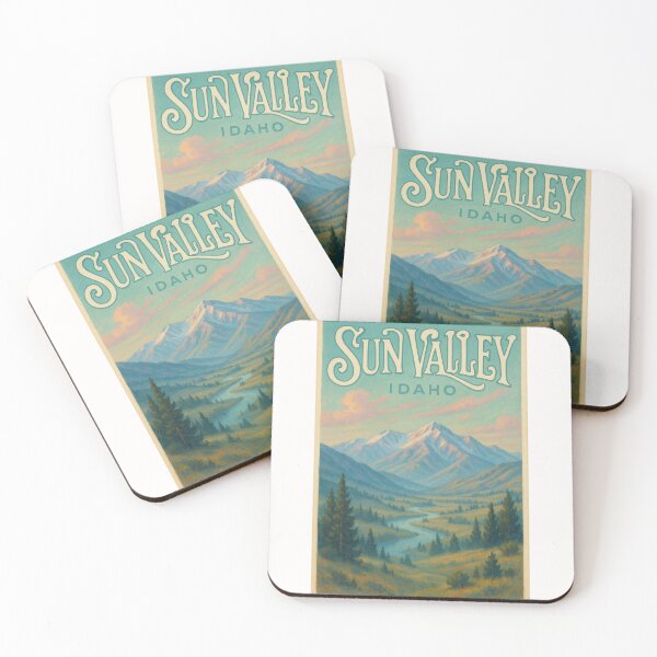 Item preview, Sun Valley Idaho Pastel Sunset Over Mountains and River Valley designed and sold by Places On Earth.
