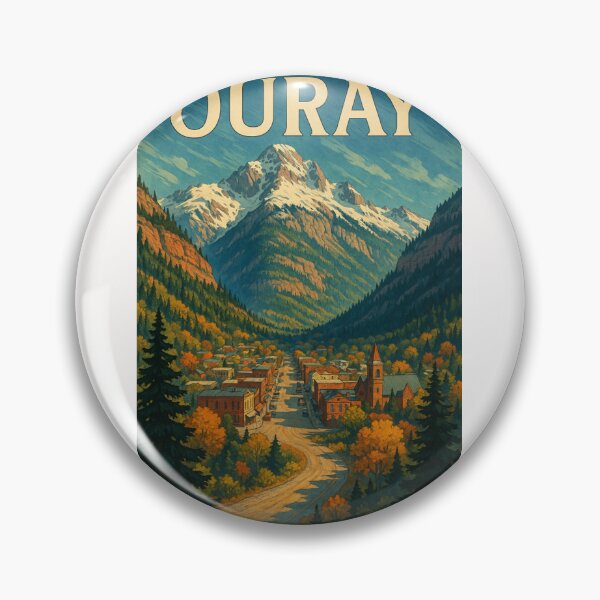 Item preview, Ouray Colorado Autumn Townscape with Mountain Backdrop designed and sold by Places On Earth.