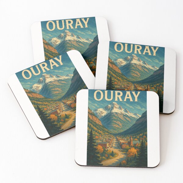 Item preview, Ouray Colorado Autumn Townscape with Mountain Backdrop designed and sold by Places On Earth.