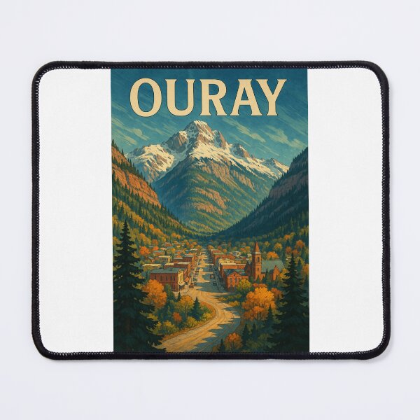 Item preview, Ouray Colorado Autumn Townscape with Mountain Backdrop designed and sold by Places On Earth.