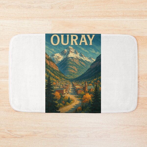 Item preview, Ouray Colorado Autumn Townscape with Mountain Backdrop designed and sold by Places On Earth.