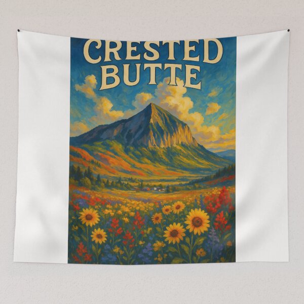 Item preview, Crested Butte Colorado Wildflower Meadow with Mountain Peak designed and sold by Places On Earth.