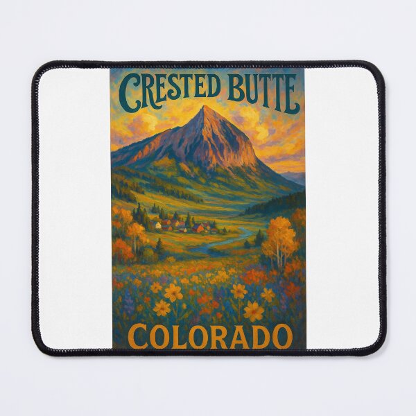 Item preview, Crested Butte Colorado Wildflower Valley with Mount Crested Butte designed and sold by Places On Earth.