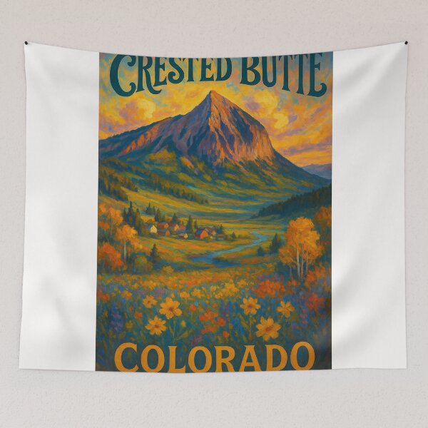 Item preview, Crested Butte Colorado Wildflower Valley with Mount Crested Butte designed and sold by Places On Earth.