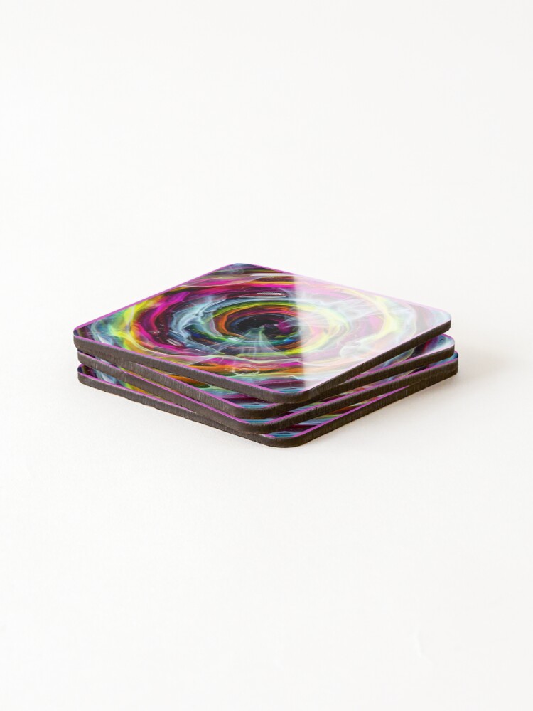 Thumbnail 4 of 5, Coasters (Set of 4), Psychedelic Concentric Rings designed and sold by Tridentulus.