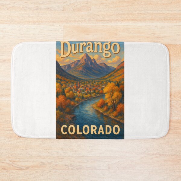 Item preview, Durango Colorado Autumn River Valley with Mountain Backdrop designed and sold by Places On Earth.