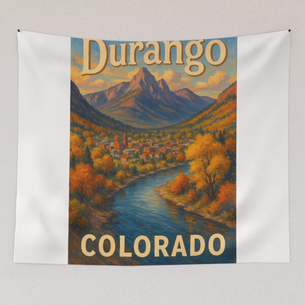 Item preview, Durango Colorado Autumn River Valley with Mountain Backdrop designed and sold by Places On Earth.