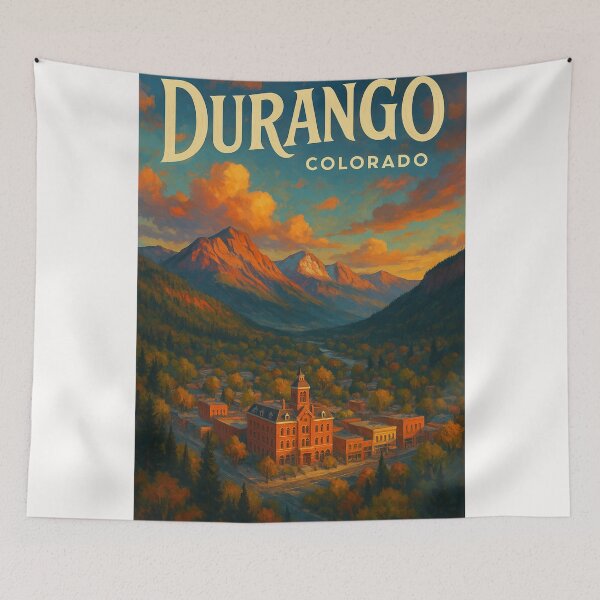 Item preview, Durango Colorado Historic Building with Sunset Over the San Juan Mountains designed and sold by Places On Earth.