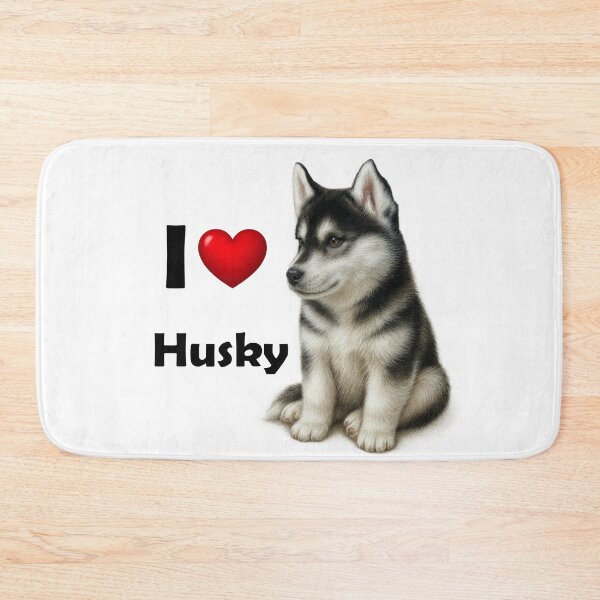 Item preview, I ❤️ Husky – Cute Siberian Husky Puppy Design designed and sold by Eylali.