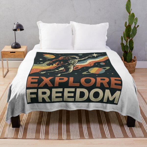 Item preview, Explore Freedom Retro Vintage Typography for Space Adventure designed and sold by chattsuede.