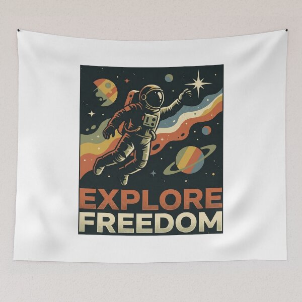 Item preview, Explore Freedom Retro Vintage Typography for Space Adventure designed and sold by chattsuede.