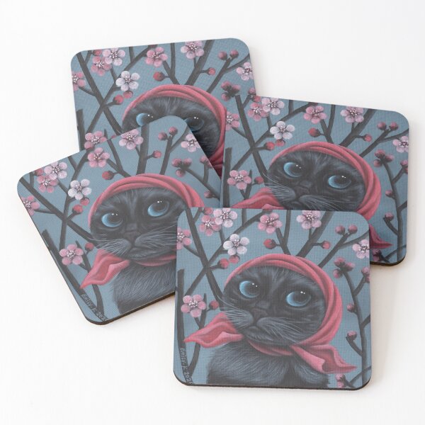 Item preview, A black cat enjoying the flowers. designed and sold by EmilyDouArt.