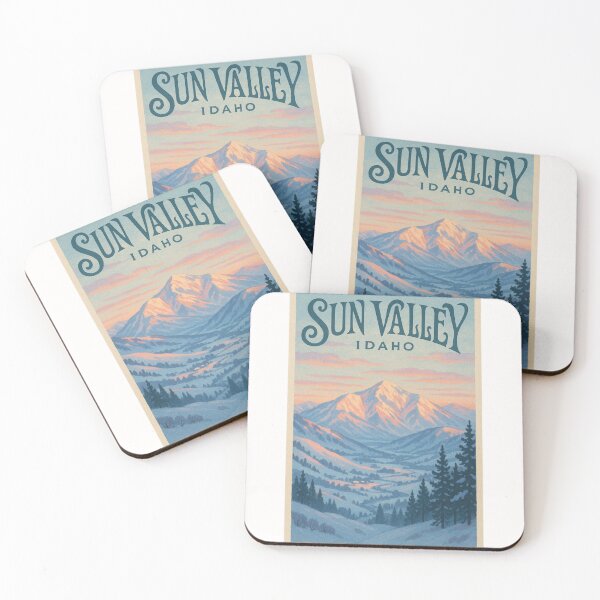 Item preview, Sun Valley Idaho Winter Landscape with Snowy Mountains and Pines designed and sold by Places On Earth.