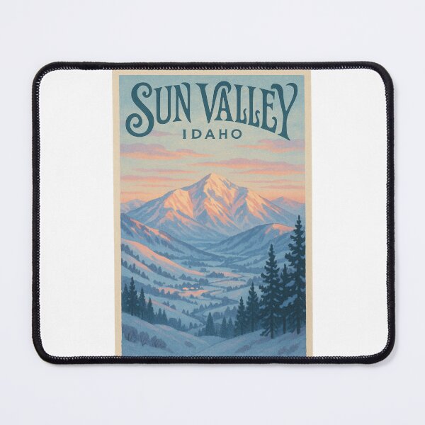 Item preview, Sun Valley Idaho Winter Landscape with Snowy Mountains and Pines designed and sold by Places On Earth.