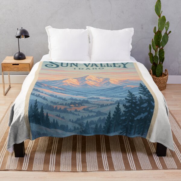 Item preview, Sun Valley Idaho Winter Landscape with Snowy Mountains and Pines designed and sold by Places On Earth.