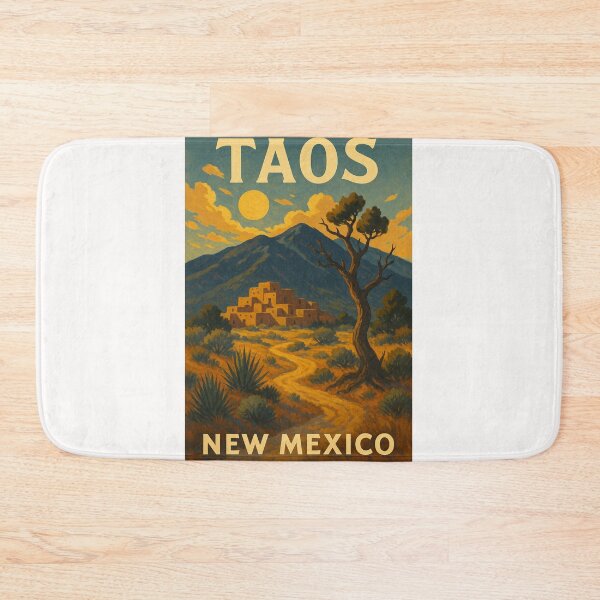 Item preview, Taos New Mexico Pueblo with Taos Mountain and Desert Landscape designed and sold by Places On Earth.