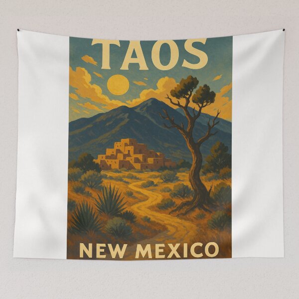 Item preview, Taos New Mexico Pueblo with Taos Mountain and Desert Landscape designed and sold by Places On Earth.