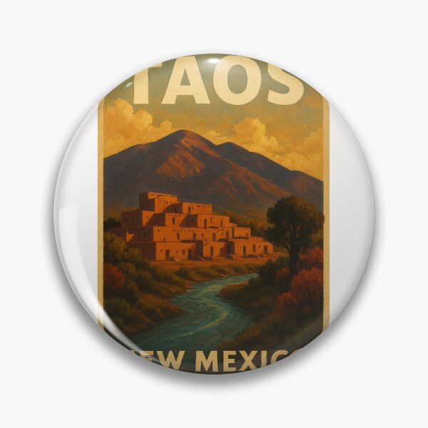 Item preview, Taos New Mexico Rio Pueblo with Taos Pueblo and Mountain Peaks designed and sold by Places On Earth.