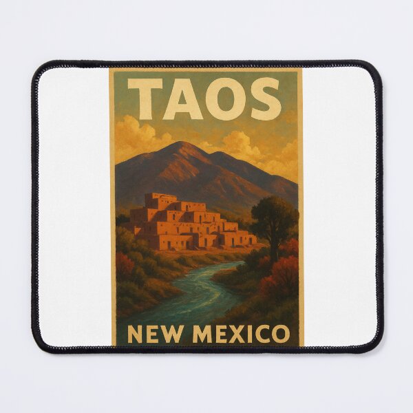 Item preview, Taos New Mexico Rio Pueblo with Taos Pueblo and Mountain Peaks designed and sold by Places On Earth.