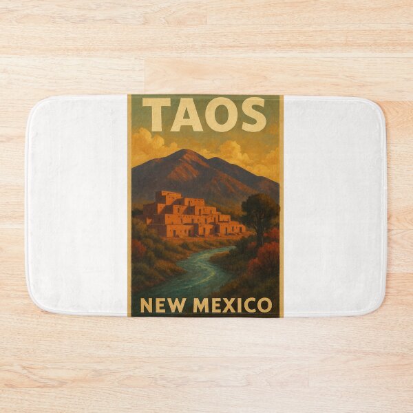 Item preview, Taos New Mexico Rio Pueblo with Taos Pueblo and Mountain Peaks designed and sold by Places On Earth.