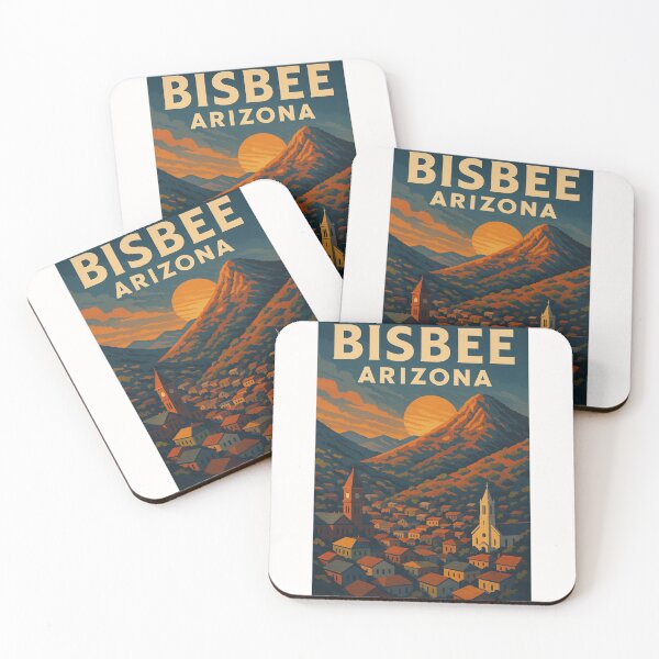 Item preview, Bisbee Arizona Sunset Over Churches and Rooftops in Mule Mountains designed and sold by Places On Earth.