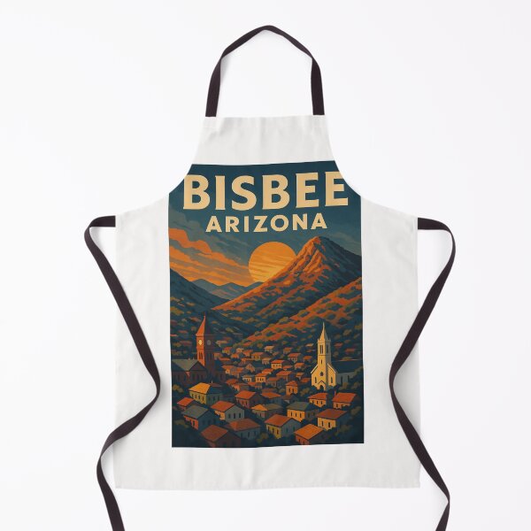 Item preview, Bisbee Arizona Sunset Over Churches and Rooftops in Mule Mountains designed and sold by Places On Earth.