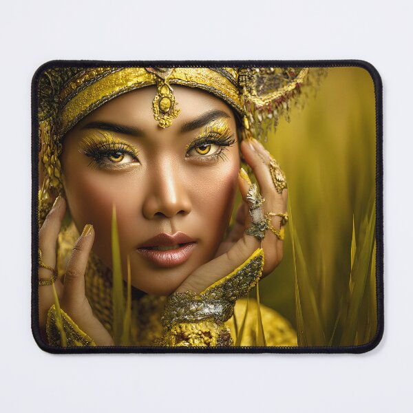 Item preview, Regal Beauty in Golden Traditional Attire designed and sold by Artessie.