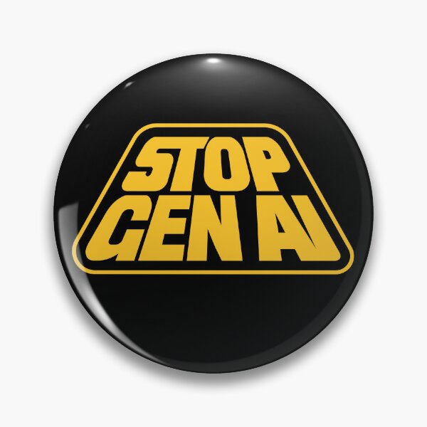 Item preview, Stop Gen AI Logo designed and sold by MinimalGeekery.