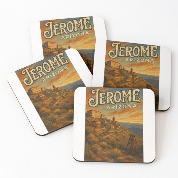 Item preview, Jerome Arizona Historic Mining Town on Cleopatra Hill at Sunset designed and sold by Places On Earth.