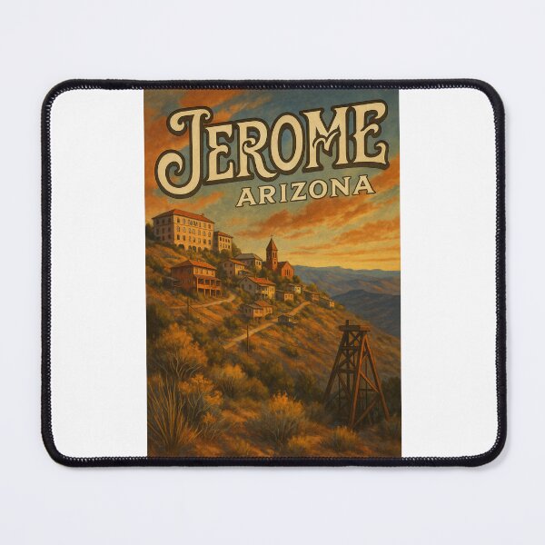 Item preview, Jerome Arizona Historic Mining Town on Cleopatra Hill at Sunset designed and sold by Places On Earth.