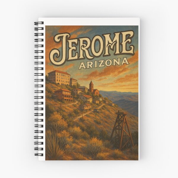 Item preview, Jerome Arizona Historic Mining Town on Cleopatra Hill at Sunset designed and sold by Places On Earth.