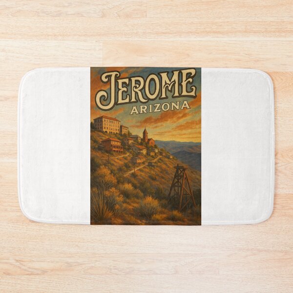 Item preview, Jerome Arizona Historic Mining Town on Cleopatra Hill at Sunset designed and sold by Places On Earth.