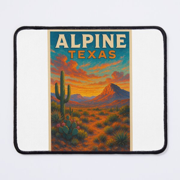 Item preview, Alpine Texas Chihuahuan Desert Sunset with Saguaro and Mountain View designed and sold by Places On Earth.