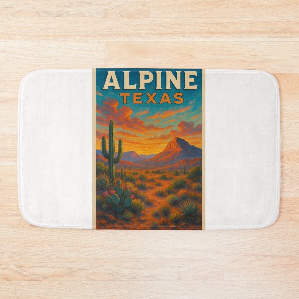 Item preview, Alpine Texas Chihuahuan Desert Sunset with Saguaro and Mountain View designed and sold by Places On Earth.