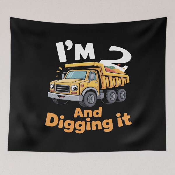 Item preview, Im 2 And Digging It 2nd Birthday Dump Truck Construction Birthday designed and sold by sky11PP.