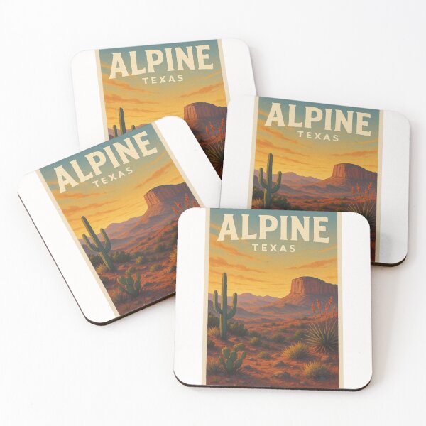 Item preview, Alpine Texas Desert Plateau with Sunset Behind Flat-Topped Mesa designed and sold by Places On Earth.