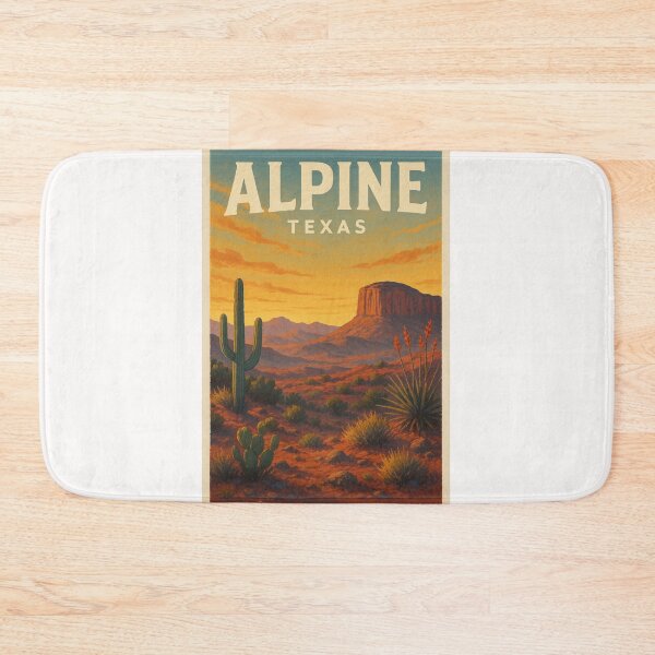 Item preview, Alpine Texas Desert Plateau with Sunset Behind Flat-Topped Mesa designed and sold by Places On Earth.