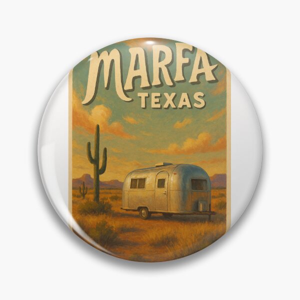 Item preview, Marfa Texas Desert Landscape with Classic Silver Airstream and Cactus designed and sold by Places On Earth.